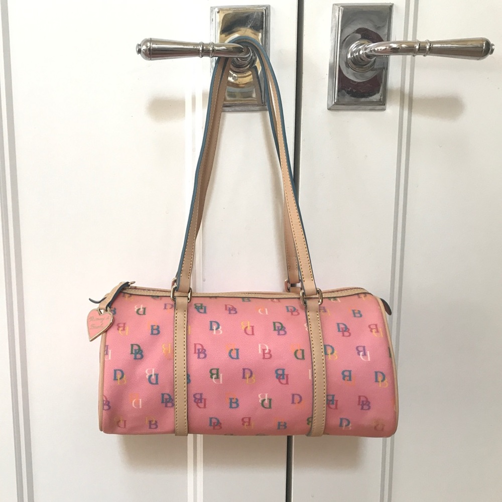 Dooney & Bourke Pink Logo Barrel Bag